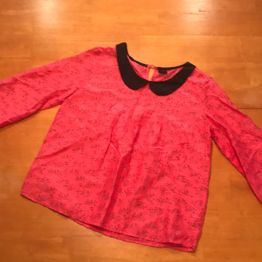 Girls Floral Blouse with Peter Pan Collar